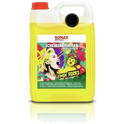 SONAX Limpador de vidros pronto a usar Lemon Rocks (5 litros) elimina insetos, óleo, silicone e sujidade típica da estrada. Número do artigo: SONAX Limpador de vidros pronto a usar Lemon Rocks (5 litros) elimina insetos, óleo, silicone e sujidade típica da estrada. Número do artigo: