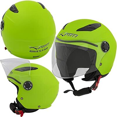 A-pro Capacete de Moto Scooter para Crianças Meninos Infantil Seguro Homologado ECE 22 06 Verde Mate XL A-pro Capacete de Moto Scooter para Crianças Meninos Infantil Seguro Homologado ECE 22 06 Verde Mate XL