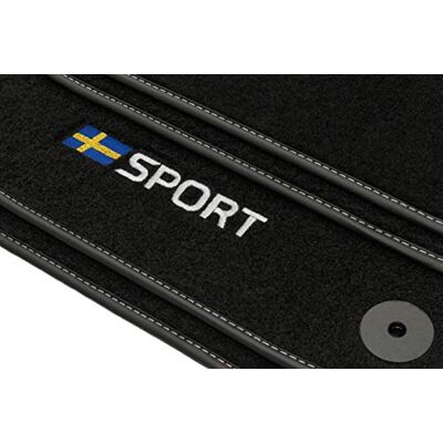Motohobby Conjunto de tapetes de veludo desportivo para Volvo V40 (2012-2019), 4 peças, ajuste Motohobby Conjunto de tapetes de veludo desportivo para Volvo V40 (2012-2019), 4 peças, ajuste