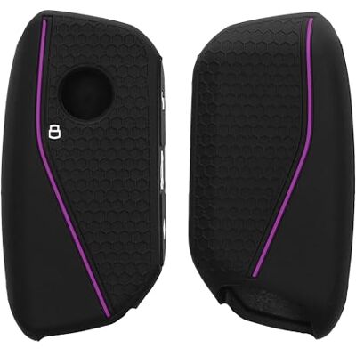 kwmobile Capa compatível com porta-chaves de BMW 4 botões X7 X1 U11 IX iX1 série 7 G07 i7 capa capa para comando de carro de silicone preto / violeta kwmobile Capa compatível com porta-chaves de BMW 4 botões X7 X1 U11 IX iX1 série 7 G07 i7 capa capa para comando de carro de silicone preto / violeta