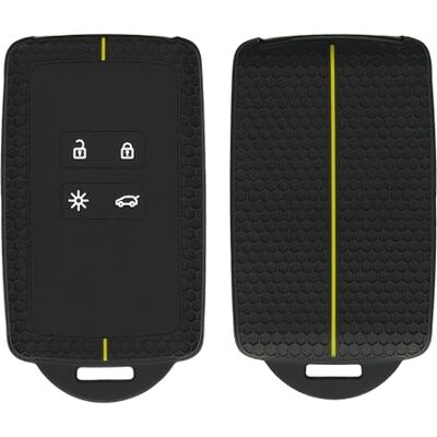kwmobile Capa compatível com porta-chaves da Renault chave de carro Smart Key capa capa de comando de carro de silicone com design de favo preto / amarelo kwmobile Capa compatível com porta-chaves da Renault chave de carro Smart Key capa capa de comando de carro de silicone com design de favo preto / amarelo