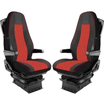 Desconocido Conjunto de capas de assento de couro ecológico 1 + 1, para camiões, Volvo Fh Euro 6, cor vermelho Desconocido Conjunto de capas de assento de couro ecológico 1 + 1, para camiões, Volvo Fh Euro 6, cor vermelho
