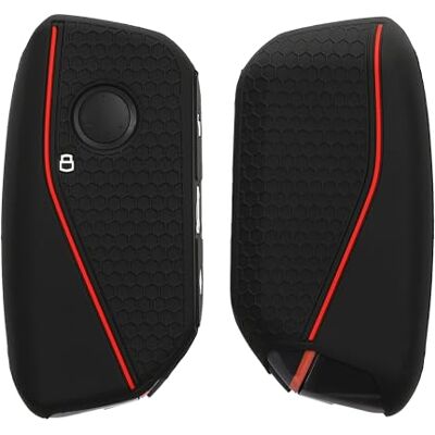 kwmobile Capa compatível com porta-chaves de BMW 4 botões X7 X1 U11 IX iX1 série 7 G07 i7 capa capa para comando de carro de silicone preto / vermelho kwmobile Capa compatível com porta-chaves de BMW 4 botões X7 X1 U11 IX iX1 série 7 G07 i7 capa capa para comando de carro de silicone preto / vermelho