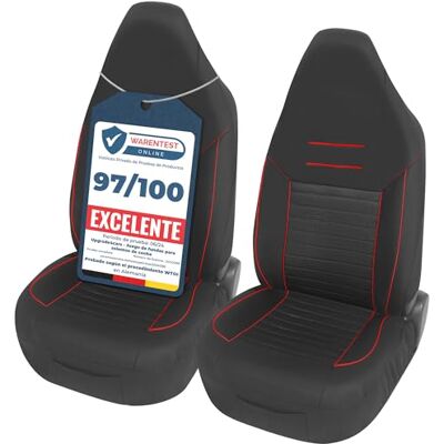 Upgrade4cars Capas para Assentos Dianteiros de Carro com Repousador de Cabeça Incorporado, Universitais, Preto e Vermelho Capa Universal Protetor de Assento Dianteiro para Motorista e Copiloto Apto para la mayoría de coches lavable a 30 grados t Upgrade4cars Capas para Assentos Dianteiros de Carro com Repousador de Cabeça Incorporado, Universitais, Preto e Vermelho Capa Universal Protetor de Assento Dianteiro para Motorista e Copiloto Apto para la mayoría de coches lavable a 30 grados t