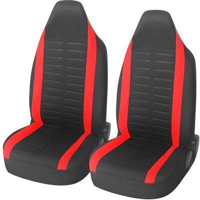 Upgrade4cars Capas para assentos de carro com apoio de cabeça incorporado, universais, preto e vermelho Capa universal Protetor de assento dianteiro para motorista e passageiro Apto para la mayoría de coches lavable a 30 grados transpirable & pr Upgrade4cars Capas para assentos de carro com apoio de cabeça incorporado, universais, preto e vermelho Capa universal Protetor de assento dianteiro para motorista e passageiro Apto para la mayoría de coches lavable a 30 grados transpirable & pr