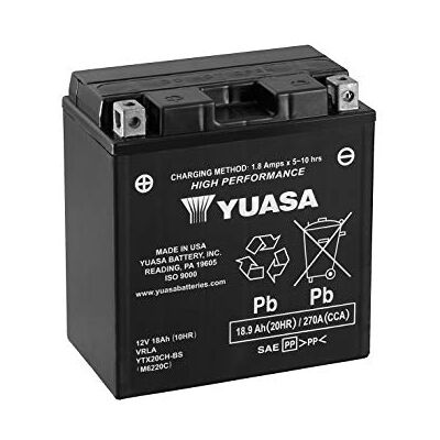 Yuasa YTX20CH 12V 270 CCA Bateria Moto AGM VRLA Alto Rendim. Alto desempenho, sem manutenção, duradoura, longa vida, potência confiável Yuasa YTX20CH 12V 270 CCA Bateria Moto AGM VRLA Alto Rendim. Alto desempenho, sem manutenção, duradoura, longa vida, potência confiável