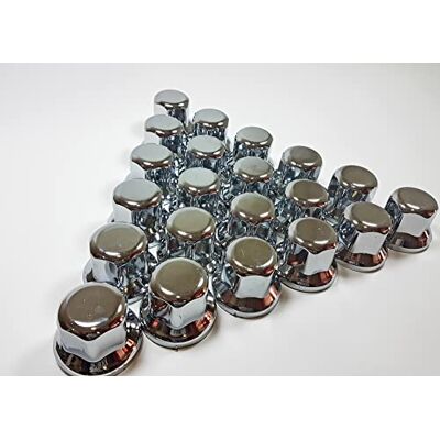 Desconocido 20 tampas de porca de roda de 33 mm, de plástico, cromadas, para camião, reboque, autocarro, camião, veículo LKW Desconocido 20 tampas de porca de roda de 33 mm, de plástico, cromadas, para camião, reboque, autocarro, camião, veículo LKW