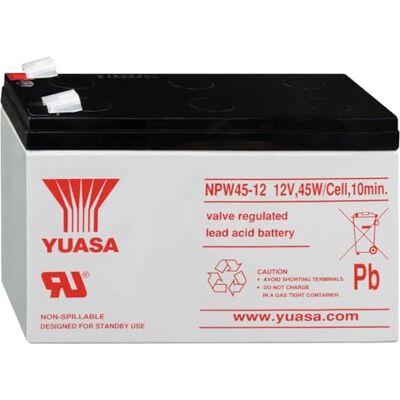 Yuasa Bateria de chumbo-ácido para SAI 12 V 8,5 Ah, NPW45-12 (Faston 250 6,30 mm) Yuasa Bateria de chumbo-ácido para SAI 12 V 8,5 Ah, NPW45-12 (Faston 250 6,30 mm)