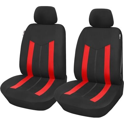 Upgrade4cars Capas assentos dianteiros carro universais preto vermelho Para condutor e acompanhante, adequado para a maioria dos carros, lavável a 30 graus verão e inverno Upgrade4cars Capas assentos dianteiros carro universais preto vermelho Para condutor e acompanhante, adequado para a maioria dos carros, lavável a 30 graus verão e inverno