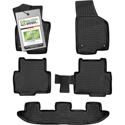 Walser Tapetes de borracha personalizados XTR compatíveis com VW Sharan/Seat Alhambra 2010-2022, tapete carro, protetor de chão carro Walser Tapetes de borracha personalizados XTR compatíveis com VW Sharan/Seat Alhambra 2010-2022, tapete carro, protetor de chão carro