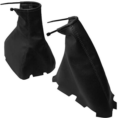 AERZETIX : Capa para alavanca de mudanças e travão de mão em couro sintético com costuras de cores variáveis (preto com costuras pretas) AERZETIX : Capa para alavanca de mudanças e travão de mão em couro sintético com costuras de cores variáveis (preto com costuras pretas)