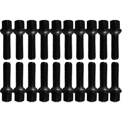 TRACER Lote de 20 tornillos de rueda M12 x 1,5 40 mm R12 Negro Compatible con llantas de aluminio Mercedes TRACER Lote de 20 tornillos de rueda M12 x 1,5 40 mm R12 Negro Compatible con llantas de aluminio Mercedes