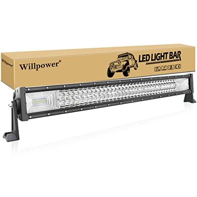 Willpower Barra LED 405W 81cm Barras de Luz de Trabalho 7D Tri-fila Combinação de Ponto Inundação 12V 24V 6000K Farol LED IP67 Impermeável Foco LED Carro 4x4 Tractor Caminho Barco ATV UTV SUV 4WD IP67 Impermeable, 6000K Blanco, para Tractor Camion Quad Willpower Barra LED 405W 81cm Barras de Luz de Trabalho 7D Tri-fila Combinação de Ponto Inundação 12V 24V 6000K Farol LED IP67 Impermeável Foco LED Carro 4x4 Tractor Caminho Barco ATV UTV SUV 4WD IP67 Impermeable, 6000K Blanco, para Tractor Camion Quad