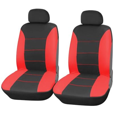 Upgrade4cars Capas assentos dianteiros carro universais preto vermelho Para condutor e acompanhante, adequado para a maioria dos carros, lavável a 30 graus verão e inverno Upgrade4cars Capas assentos dianteiros carro universais preto vermelho Para condutor e acompanhante, adequado para a maioria dos carros, lavável a 30 graus verão e inverno
