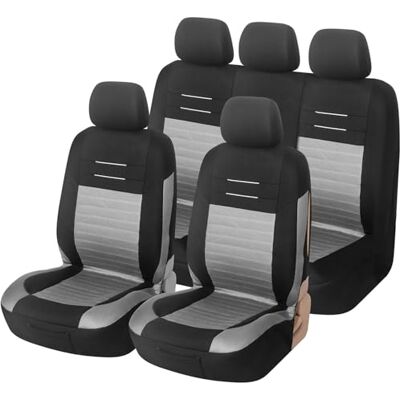 Upgrade4cars Capas para Assentos de Carro, Universitais, Preto e Cinzento Cobre Universal Protetor de Assento Dianteiro para Frente e Traseiro Acessórios de Decoração Interior Apto para la mayoría de coches Lavable a 30 grados fácil de cuidar Upgrade4cars Capas para Assentos de Carro, Universitais, Preto e Cinzento Cobre Universal Protetor de Assento Dianteiro para Frente e Traseiro Acessórios de Decoração Interior Apto para la mayoría de coches Lavable a 30 grados fácil de cuidar