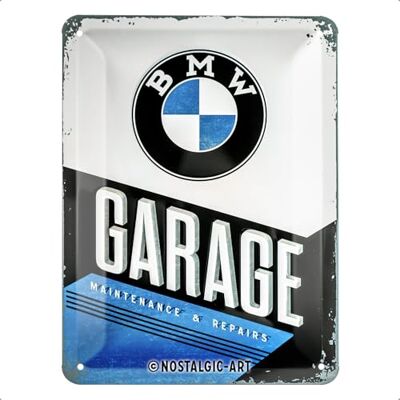 Cartaz metálico retro, 15 x 20 cm, BMW – Garage Produto original BMW License (OLP), de metal, design vintage, ideia de presente para fãs de BMW Cartaz metálico retro, 15 x 20 cm, BMW – Garage Produto original BMW License (OLP), de metal, design vintage, ideia de presente para fãs de BMW