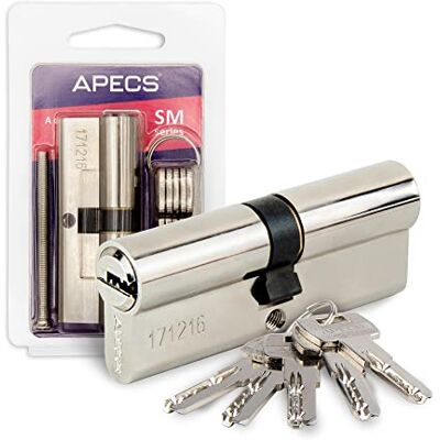 Desconocido APECS SM-100 Cilindro de fechadura de perfil (40/60 mm, para fechadura da porta principal, com 5 chaves, modelo SM-100 (40/60) Desconocido APECS SM-100 Cilindro de fechadura de perfil (40/60 mm, para fechadura da porta principal, com 5 chaves, modelo SM-100 (40/60)