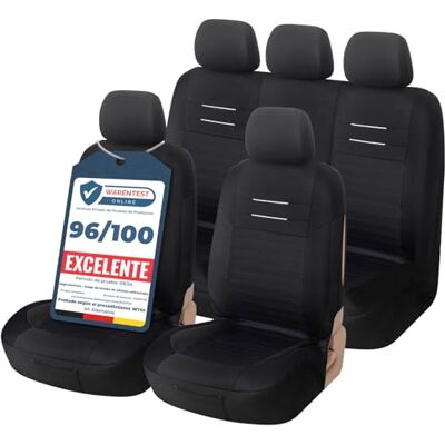 Upgrade4cars Capas para Assentos de Carro, Universitais, Preto Cobertura Universal Protetor de Assento Dianteiro para Dianteiro e Traseiro Acessórios de Decoração Interior Apto para la mayoría de coches Lavable a 30 grados fácil de cuidar & ad Upgrade4cars Capas para Assentos de Carro, Universitais, Preto Cobertura Universal Protetor de Assento Dianteiro para Dianteiro e Traseiro Acessórios de Decoração Interior Apto para la mayoría de coches Lavable a 30 grados fácil de cuidar & ad