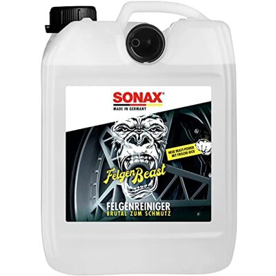 SONAX FelgenBeast (5 litros) Limpador de jantes para todas as jantes polidas, cromadas e mate de aço e liga SONAX FelgenBeast (5 litros) Limpador de jantes para todas as jantes polidas, cromadas e mate de aço e liga