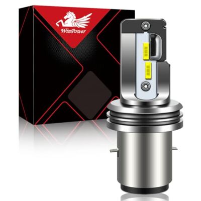 WinPower Ba20d S2 LED lâmpada farol 12 V 18 W feixe alto/baixo 6000 K lâmpada branca fria para scooter motocicleta, 1 peça WinPower Ba20d S2 LED lâmpada farol 12 V 18 W feixe alto/baixo 6000 K lâmpada branca fria para scooter motocicleta, 1 peça