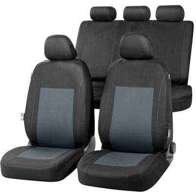 Walser Car Seat Cover Sandray Complete Set, universal Car Seat Covers Grey-Black Walser Car Seat Cover Sandray Complete Set, universal Car Seat Covers Grey-Black