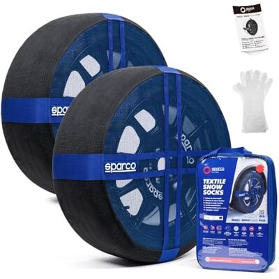 Sparco SnowShield PLUS Juego de 2 cadenas de nieve para coche Cadenas para nieve fáciles de montar Silenciosas, duraderas, homologadas EN 16662-1 y reutilizables (XXL) Sparco SnowShield PLUS Juego de 2 cadenas de nieve para coche Cadenas para nieve fáciles de montar Silenciosas, duraderas, homologadas EN 16662-1 y reutilizables (XXL)