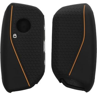 kwmobile Capa compatível com porta-chaves de BMW 4 botões X7 X1 U11 IX ix1 série 7 G07 I7 chave de automóvel capa capa para comando de carro de silicone preto / laranja kwmobile Capa compatível com porta-chaves de BMW 4 botões X7 X1 U11 IX ix1 série 7 G07 I7 chave de automóvel capa capa para comando de carro de silicone preto / laranja