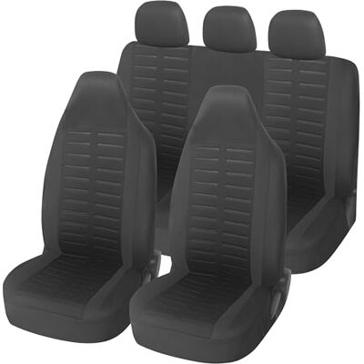 Upgrade4cars Capas para assentos de carro com apoio de cabeça incorporado universal preto Capa universal Protetor de assento dianteiro para dianteiro e traseiro Apto para la mayoría de coches lavable a 30 grados transpirable & práctico para Ve Upgrade4cars Capas para assentos de carro com apoio de cabeça incorporado universal preto Capa universal Protetor de assento dianteiro para dianteiro e traseiro Apto para la mayoría de coches lavable a 30 grados transpirable & práctico para Ve