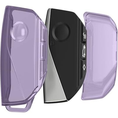 kwmobile Capa para comando compatível com BMW 4 botões X7 X1 U11 IX ix1 série 7 G07 I7 chave de automóvel capa para chaves de carro TPU transparente com botões violeta / transparente kwmobile Capa para comando compatível com BMW 4 botões X7 X1 U11 IX ix1 série 7 G07 I7 chave de automóvel capa para chaves de carro TPU transparente com botões violeta / transparente