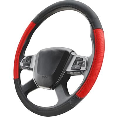 Upgrade4cars Capa volante camião 44-46 cm universal preto vermelho Adequado para a maioria dos carros Revestimento de borracha antiderrapante resistente e prático verão e inverno Upgrade4cars Capa volante camião 44-46 cm universal preto vermelho Adequado para a maioria dos carros Revestimento de borracha antiderrapante resistente e prático verão e inverno