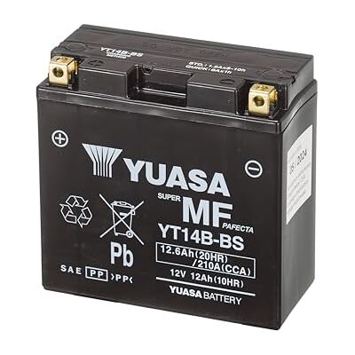 Yuasa YT14B 12V 210 CCA Bateria Moto AGM VRLA Powersport Sem manutenção, uso intensivo, potência confiável, desempenho longa vida Yuasa YT14B 12V 210 CCA Bateria Moto AGM VRLA Powersport Sem manutenção, uso intensivo, potência confiável, desempenho longa vida