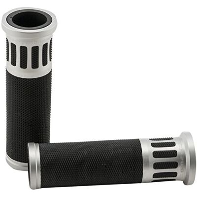 Puig Punhos com inserção de alumínio anodizado e borracha antiderrapante que melhora a aderência e o conforto na condução, prata Puig Punhos com inserção de alumínio anodizado e borracha antiderrapante que melhora a aderência e o conforto na condução, prata