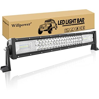Willpower Barra LED 270 W 56 cm barras de luz de trabalho 7D tri-fila combinação de ponto inundação 12 V 24 V 6000 K farol LED IP67 impermeável holofote LED carro 4 x 4 trator caminho barco ATV UTV IP67 Impermeable, 6000K Blanco, para Tractor Camion Qua Willpower Barra LED 270 W 56 cm barras de luz de trabalho 7D tri-fila combinação de ponto inundação 12 V 24 V 6000 K farol LED IP67 impermeável holofote LED carro 4 x 4 trator caminho barco ATV UTV IP67 Impermeable, 6000K Blanco, para Tractor Camion Qua