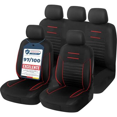 Upgrade4cars Capas para assentos de carro universais preto e vermelho Cobre universal Protetor de assento dianteiro para dianteiro e traseiro Acessórios de interior decoração Apto para la mayoría de coches Lavable a 30 grados fácil de cuidar & Upgrade4cars Capas para assentos de carro universais preto e vermelho Cobre universal Protetor de assento dianteiro para dianteiro e traseiro Acessórios de interior decoração Apto para la mayoría de coches Lavable a 30 grados fácil de cuidar &