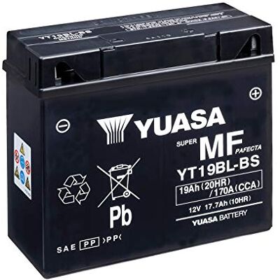 Yuasa YT19BL-BS 12V 170 CCA Bateria Moto AGM lista instalar Sem manutenção, preenchimento, confiável e durável, fornecimento de energia eficiente Yuasa YT19BL-BS 12V 170 CCA Bateria Moto AGM lista instalar Sem manutenção, preenchimento, confiável e durável, fornecimento de energia eficiente
