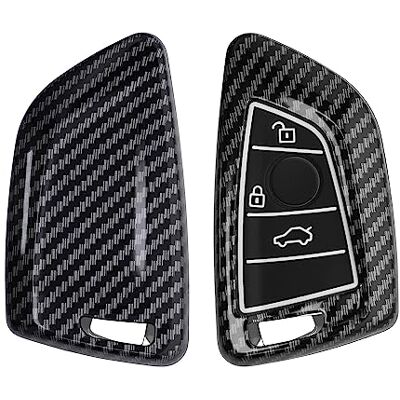 kwmobile Capa para chave de carro compatível com BMW chave de carro Smart Key de 3 botões capa de plástico rígido com silicone de carbono kwmobile Capa para chave de carro compatível com BMW chave de carro Smart Key de 3 botões capa de plástico rígido com silicone de carbono