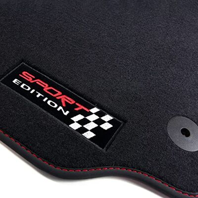 ART 195F Sport Edition Tapetes para Seat Ibiza 3 6L 2002-2008 4 peças 100 % ajuste perfeito sistema de fixação fiação têxtil costuras manuais Velour ART 195F Sport Edition Tapetes para Seat Ibiza 3 6L 2002-2008 4 peças 100 % ajuste perfeito sistema de fixação fiação têxtil costuras manuais Velour