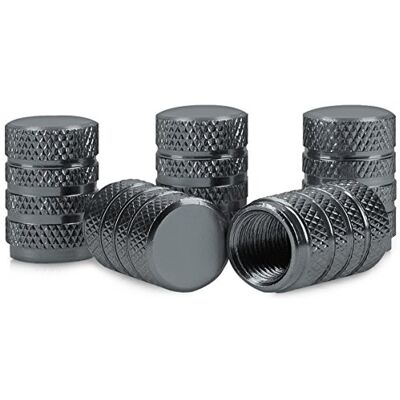 kwmobile Conjunto de tampas compatível com válvulas tampas de metal para válvula de pneus de carro e bicicleta em antracite kwmobile Conjunto de tampas compatível com válvulas tampas de metal para válvula de pneus de carro e bicicleta em antracite
