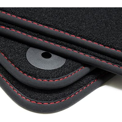 ART Tapetes para Seat Leon 2 1P 2005-2012 4 peças 100 % ajuste perfeito logótipo sistema de fixação fiação têxtil costuras manuais Velour ART Tapetes para Seat Leon 2 1P 2005-2012 4 peças 100 % ajuste perfeito logótipo sistema de fixação fiação têxtil costuras manuais Velour