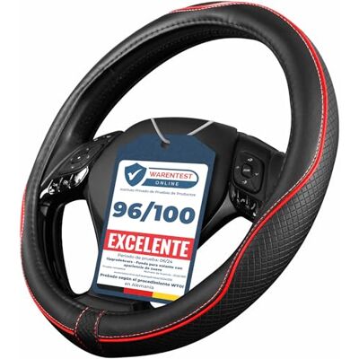 Upgrade4cars , Capa para volante de carro, vermelho e preto, universal, em poli-pele Cobre 37-38 cm de diâmetro exterior Acessórios para decoração de interior de carros Ideias para presentes Apto para la mayoría de coches Revestimiento de goma a Upgrade4cars , Capa para volante de carro, vermelho e preto, universal, em poli-pele Cobre 37-38 cm de diâmetro exterior Acessórios para decoração de interior de carros Ideias para presentes Apto para la mayoría de coches Revestimiento de goma a