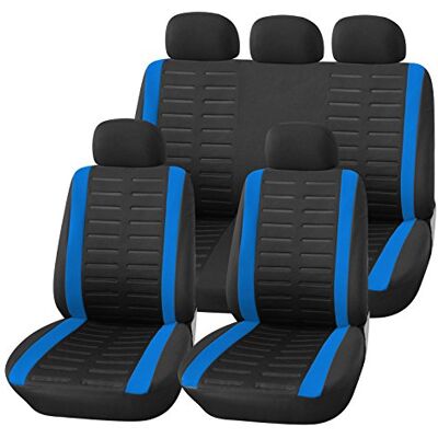 Upgrade4cars Capas para assentos de carro universais preto e azul Cobre universal Protetor de assento dianteiro para dianteiro e traseiro Acessórios de decoração interior Apto para la mayoría de coches Lavable a 30 grados fácil de cuidar & ada Upgrade4cars Capas para assentos de carro universais preto e azul Cobre universal Protetor de assento dianteiro para dianteiro e traseiro Acessórios de decoração interior Apto para la mayoría de coches Lavable a 30 grados fácil de cuidar & ada
