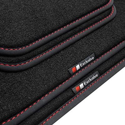 ART BEF802 Tapetes para Opel Astra 4 J 2009-2016, costura: vermelho. Veludo luxuoso 4-piezas 100% Ajuste perfecto Logo Sistema de fijación Ribete textil Costuras manuales Velour ART BEF802 Tapetes para Opel Astra 4 J 2009-2016, costura: vermelho. Veludo luxuoso 4-piezas 100% Ajuste perfecto Logo Sistema de fijación Ribete textil Costuras manuales Velour