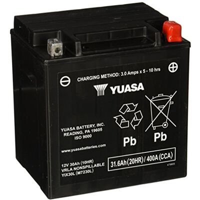 Yuasa YIX30L bateria 12 V AGM VRLA, 31.6 Ah, 400 CCA, resistente a vibraciones y corrosión, ideal para motocicletas y cuatrimotos Yuasa YIX30L bateria 12 V AGM VRLA, 31.6 Ah, 400 CCA, resistente a vibraciones y corrosión, ideal para motocicletas y cuatrimotos
