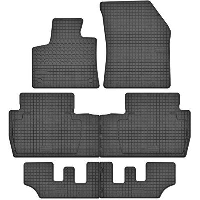 Motohobby Conjunto de tapetes de borracha para Peugeot 5008 II (a partir de 2017) para 7 pessoas, ajuste Motohobby Conjunto de tapetes de borracha para Peugeot 5008 II (a partir de 2017) para 7 pessoas, ajuste