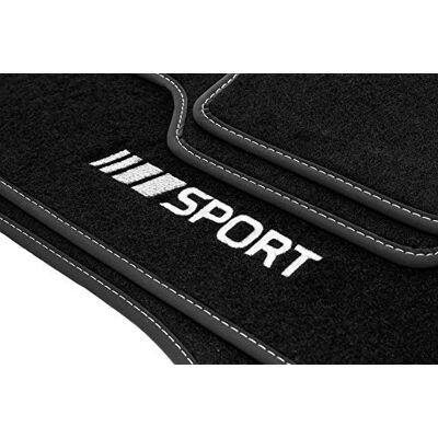 Motohobby Conjunto de tapetes desportivos de veludo para Mercedes-Benz CLK W209 (2002-2009), 4 peças, ajuste perfeito Motohobby Conjunto de tapetes desportivos de veludo para Mercedes-Benz CLK W209 (2002-2009), 4 peças, ajuste perfeito