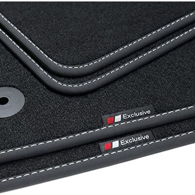 ART BEF866 Tapetes para Kia Niro 2016-2021 4-piezas 100% Ajuste perfecto Logo Sistema de fijación Ribete textil Costuras manuales Velour ART BEF866 Tapetes para Kia Niro 2016-2021 4-piezas 100% Ajuste perfecto Logo Sistema de fijación Ribete textil Costuras manuales Velour