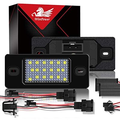 WinPower Luzes LED para placa de matrícula de carro, 2 unidades WinPower Luzes LED para placa de matrícula de carro, 2 unidades