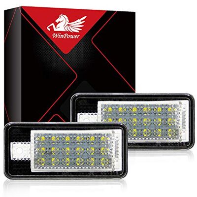 WinPower Luzes LED para placa de matrícula de carro, 2 unidades WinPower Luzes LED para placa de matrícula de carro, 2 unidades