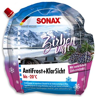SONAX Anti-geada KlarSicht Zirbe Nutzfertig bis 20°C (3 litros) Schneller, Schlierenfreier & effektiver Scheibenreiniger für den Winter Art. 0 SONAX Anti-geada KlarSicht Zirbe Nutzfertig bis 20°C (3 litros) Schneller, Schlierenfreier & effektiver Scheibenreiniger für den Winter Art. 0