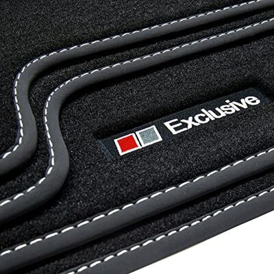 ART A47 Exclusive-Line Tapetes para Audi A6 4G C7 2011-2018, costura 4 peças 100 % ajuste perfeito logótipo sistema de fixação fiação têxtil costuras manuais Velour ART A47 Exclusive-Line Tapetes para Audi A6 4G C7 2011-2018, costura 4 peças 100 % ajuste perfeito logótipo sistema de fixação fiação têxtil costuras manuais Velour